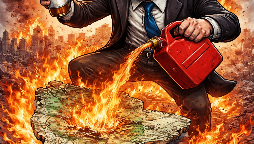 Milei incendiando el mapa de Argentina